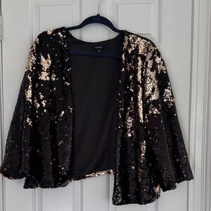 Torrid Black and Gold Sequin Jacket